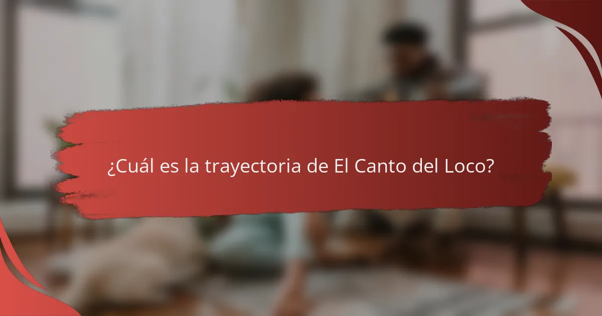 ¿Cuál es la trayectoria de El Canto del Loco?