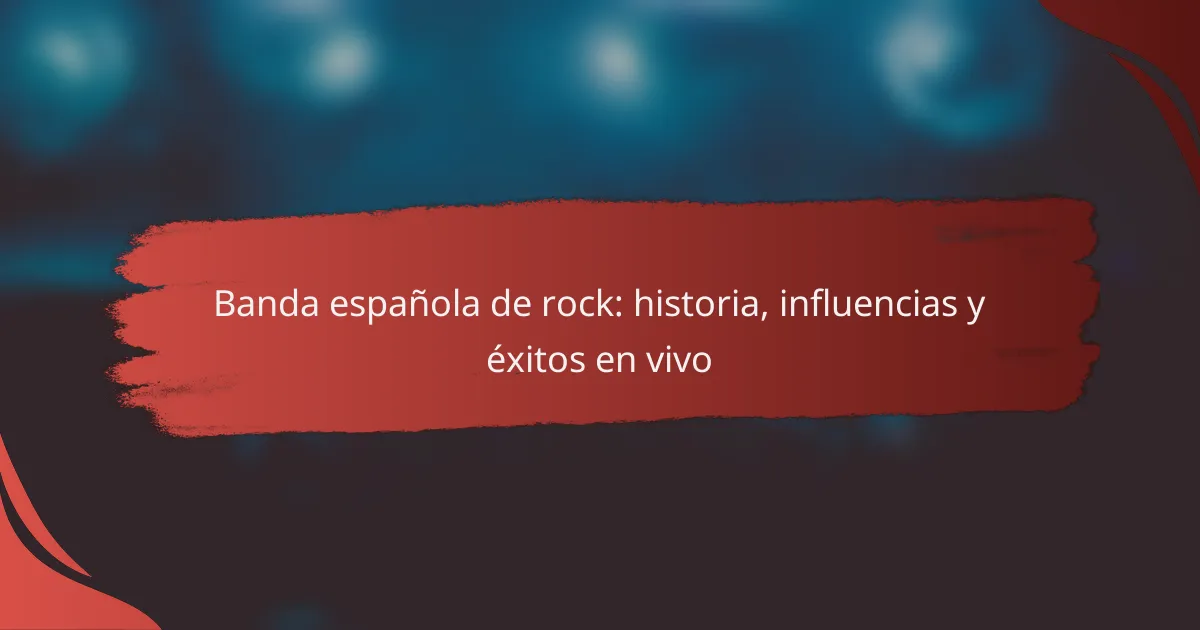 Banda española de rock: historia, influencias y éxitos en vivo