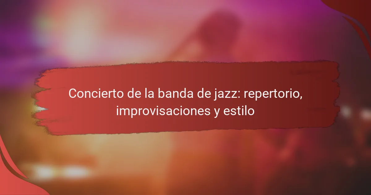 Concierto de la banda de jazz: repertorio, improvisaciones y estilo
