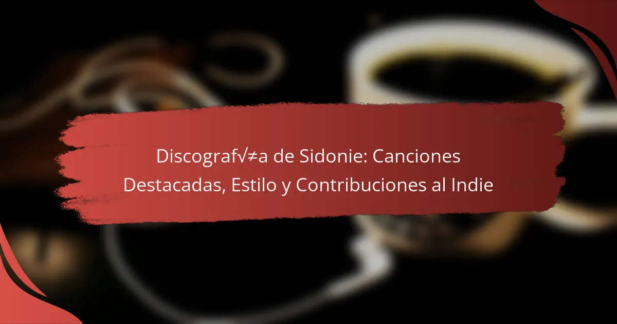 Discografía de Sidonie: Canciones Destacadas, Estilo y Contribuciones al Indie