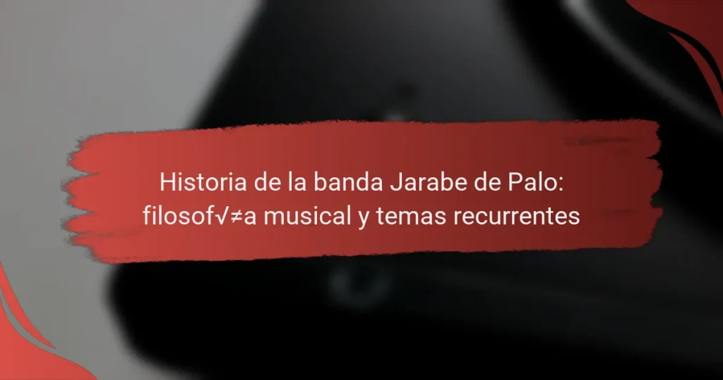 Historia de la banda Jarabe de Palo: filosofía musical y temas recurrentes