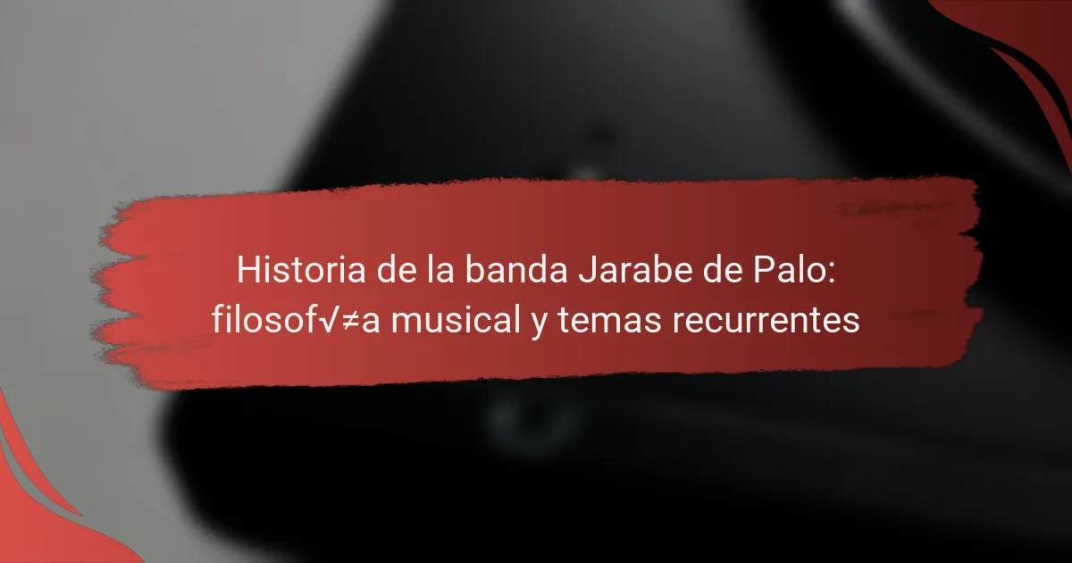 Historia de la banda Jarabe de Palo: filosofía musical y temas recurrentes
