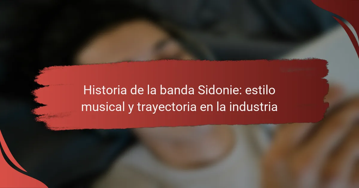 Historia de la banda Sidonie: estilo musical y trayectoria en la industria