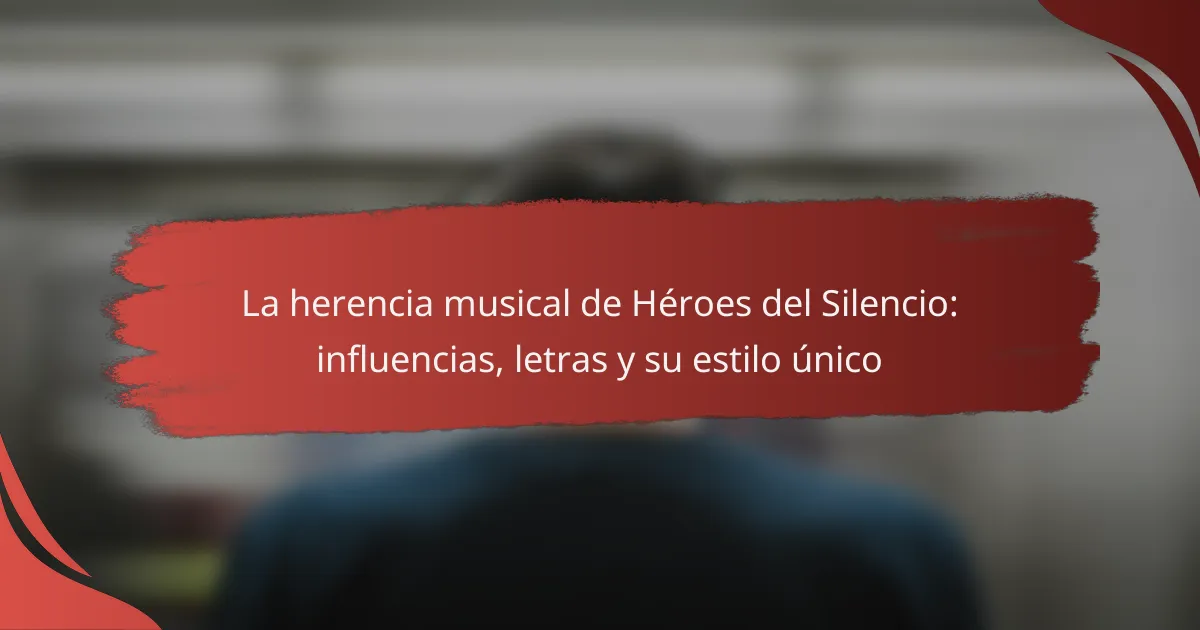 La herencia musical de Héroes del Silencio: influencias, letras y su estilo único