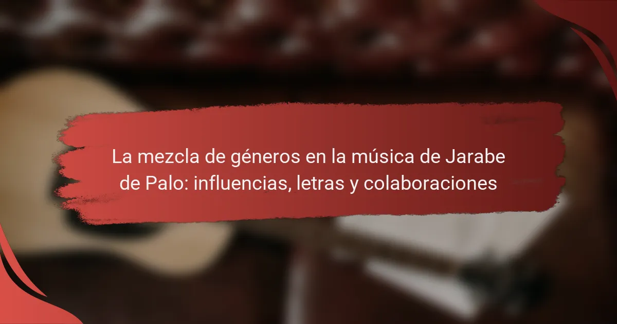 La mezcla de géneros en la música de Jarabe de Palo: influencias, letras y colaboraciones