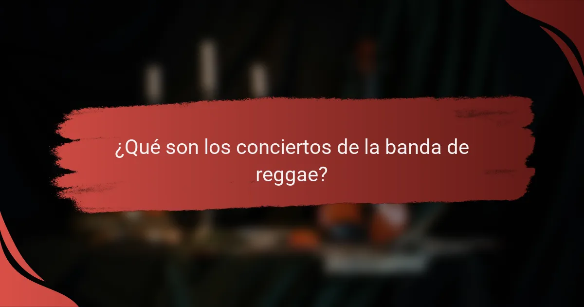 ¿Qué son los conciertos de la banda de reggae?